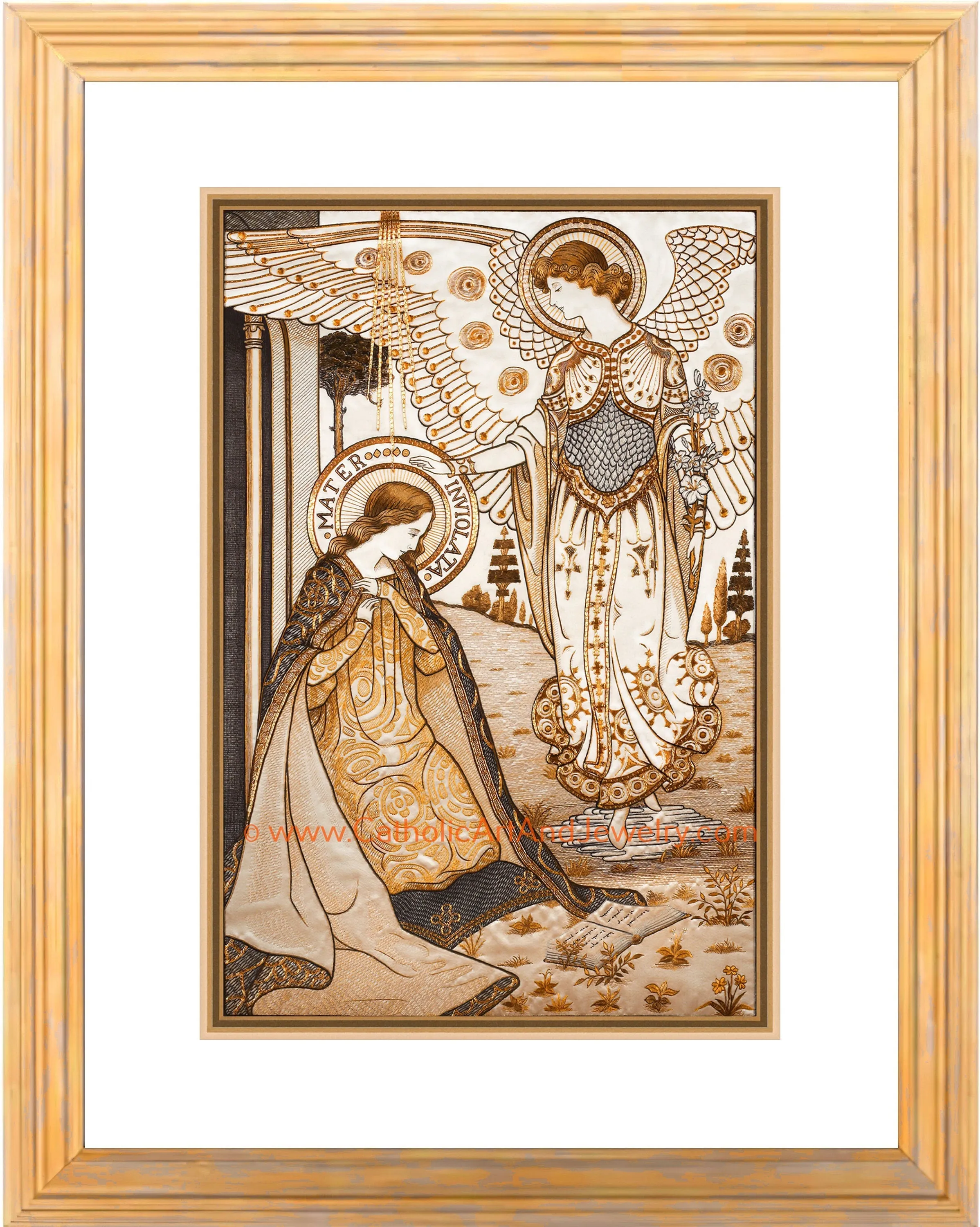 The Annunciation – Mater Inviolata – Embroideries – Vintage Catholic Art Print – Archival Quality
