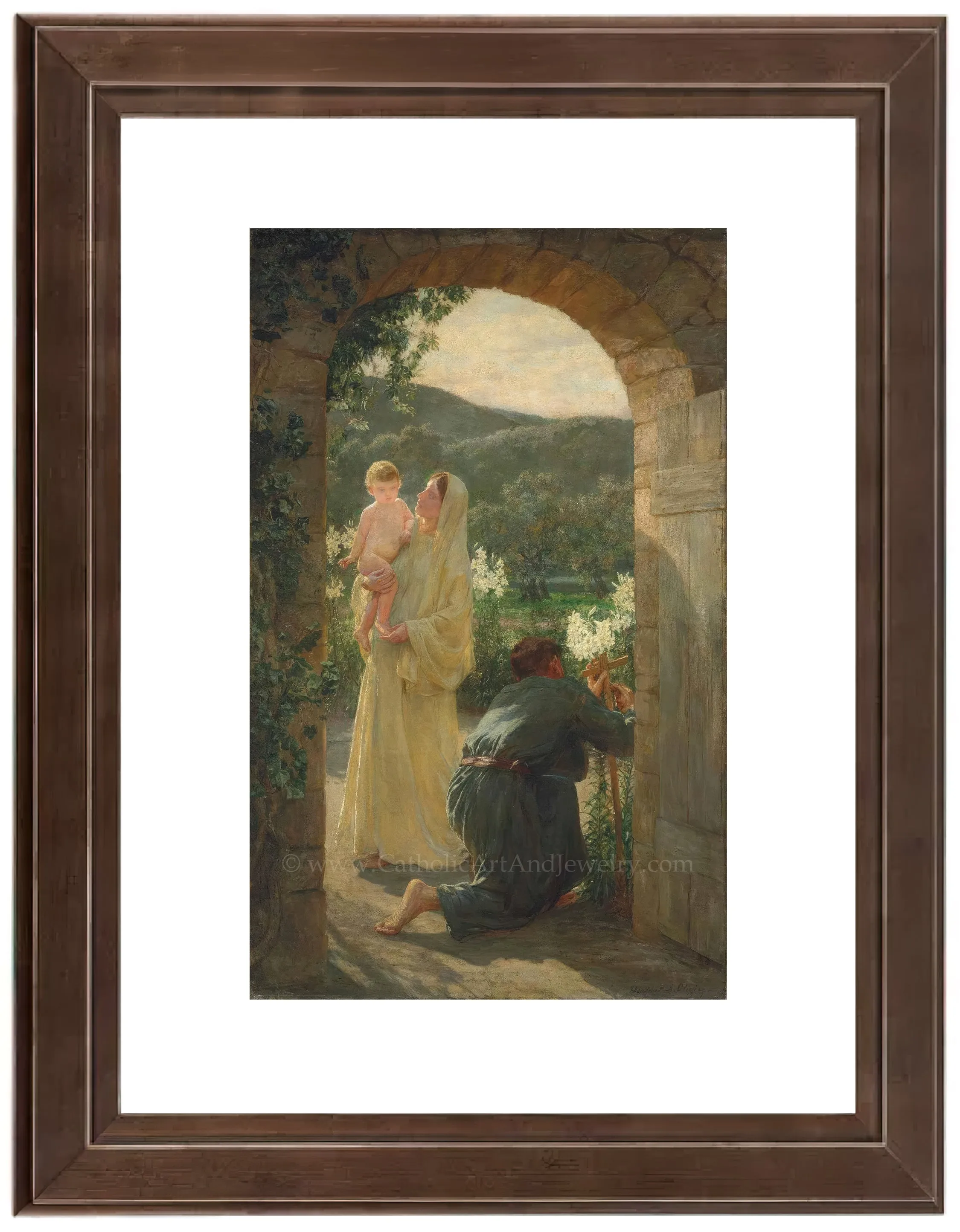 The Holy Family by Their Home – "Within the Gate" by Herbert Arnould Olivier – Catholic Art Print – Catholic Gift – Archival Quality