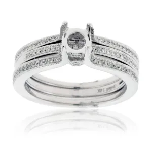 Three Row Semi Mount Diamond Ring