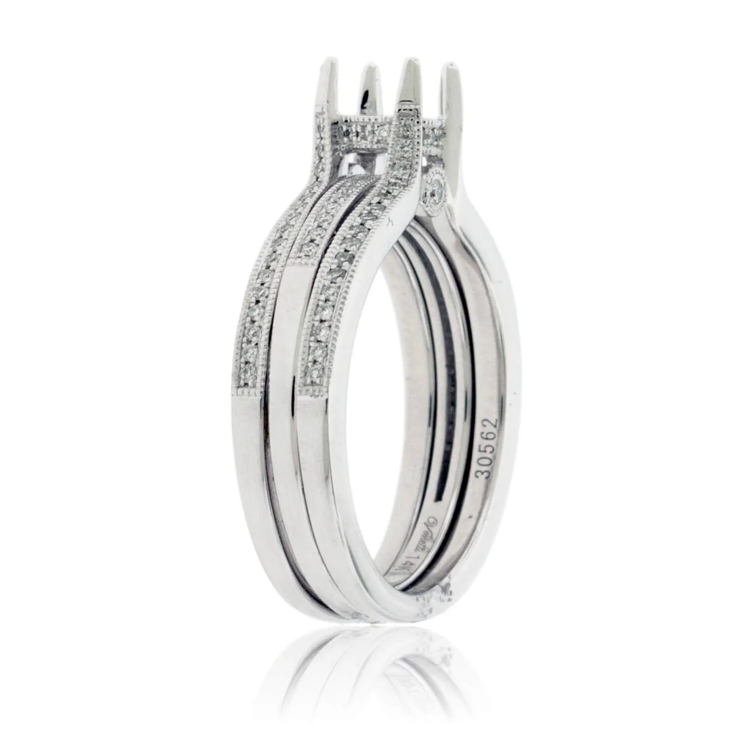 Three Row Semi Mount Diamond Ring