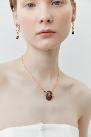 Tiger Eye Gold Chain Earrings