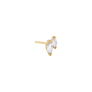 Tiny CZ Double Marquise Stud Earring