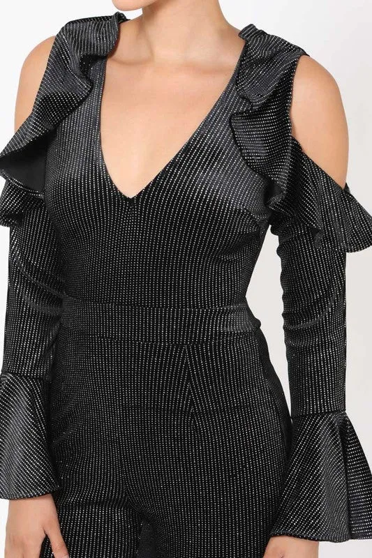 Too Hot To Be Cold Shoulder Jumpsuit