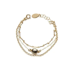 Triple Chain Bracelet in Pyrite