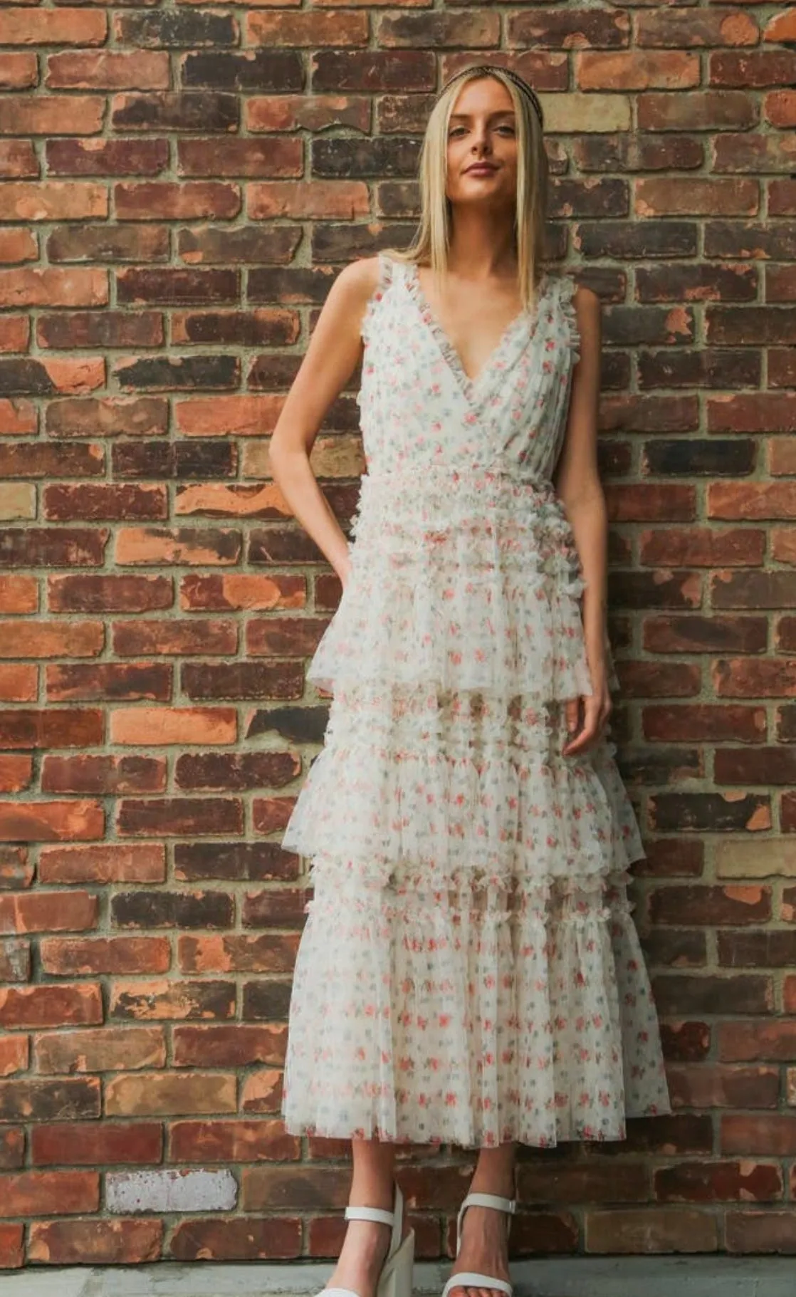 Tulle Floral Print Retro Dress