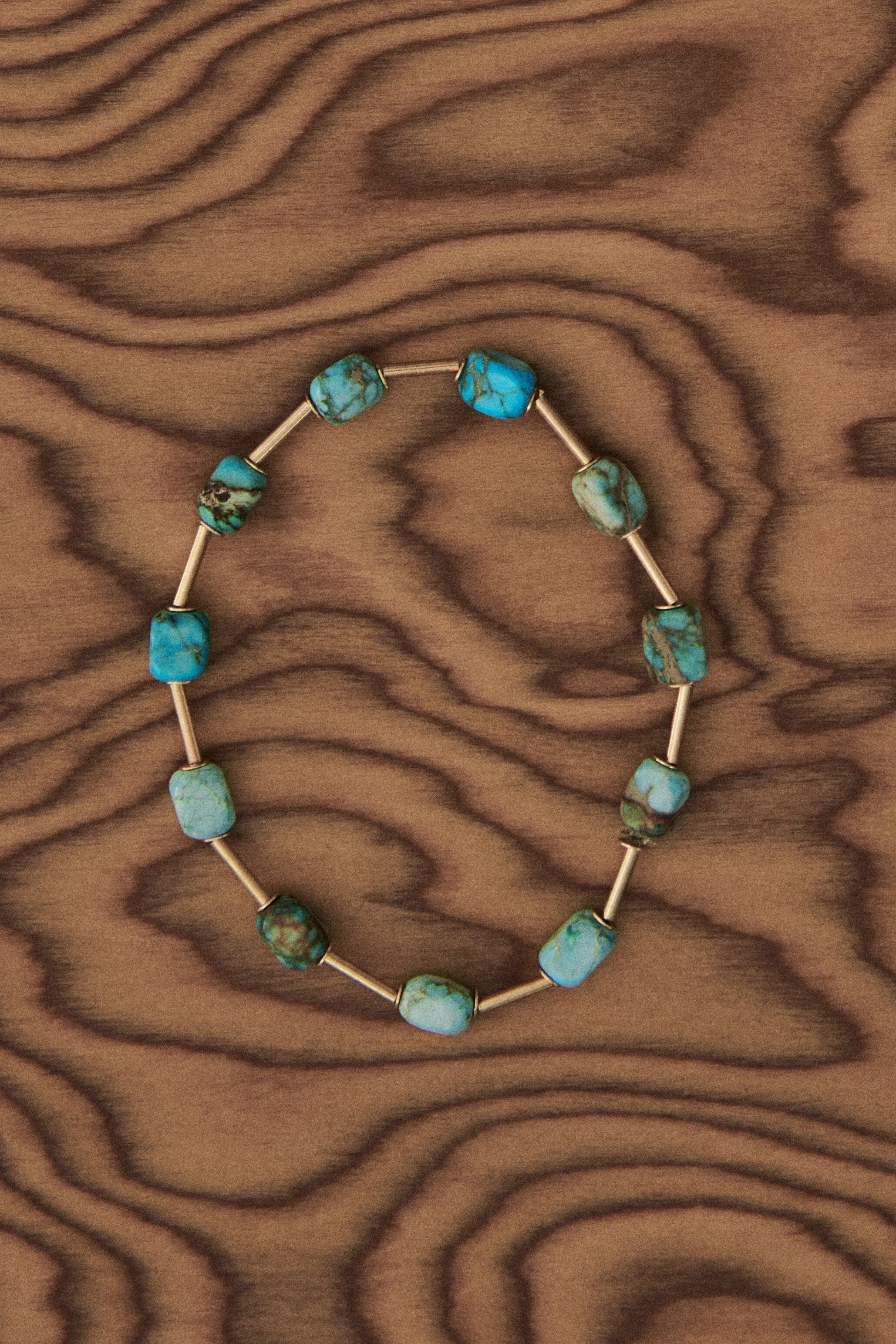 Turquoise Stone Bead Stretchy Bracelet