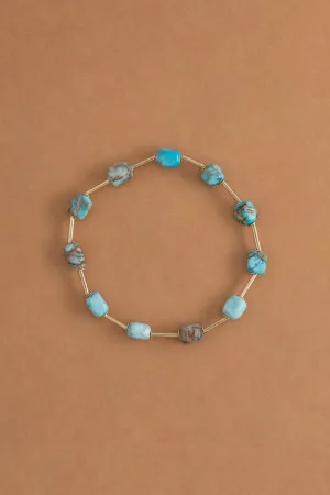 Turquoise Stone Bead Stretchy Bracelet
