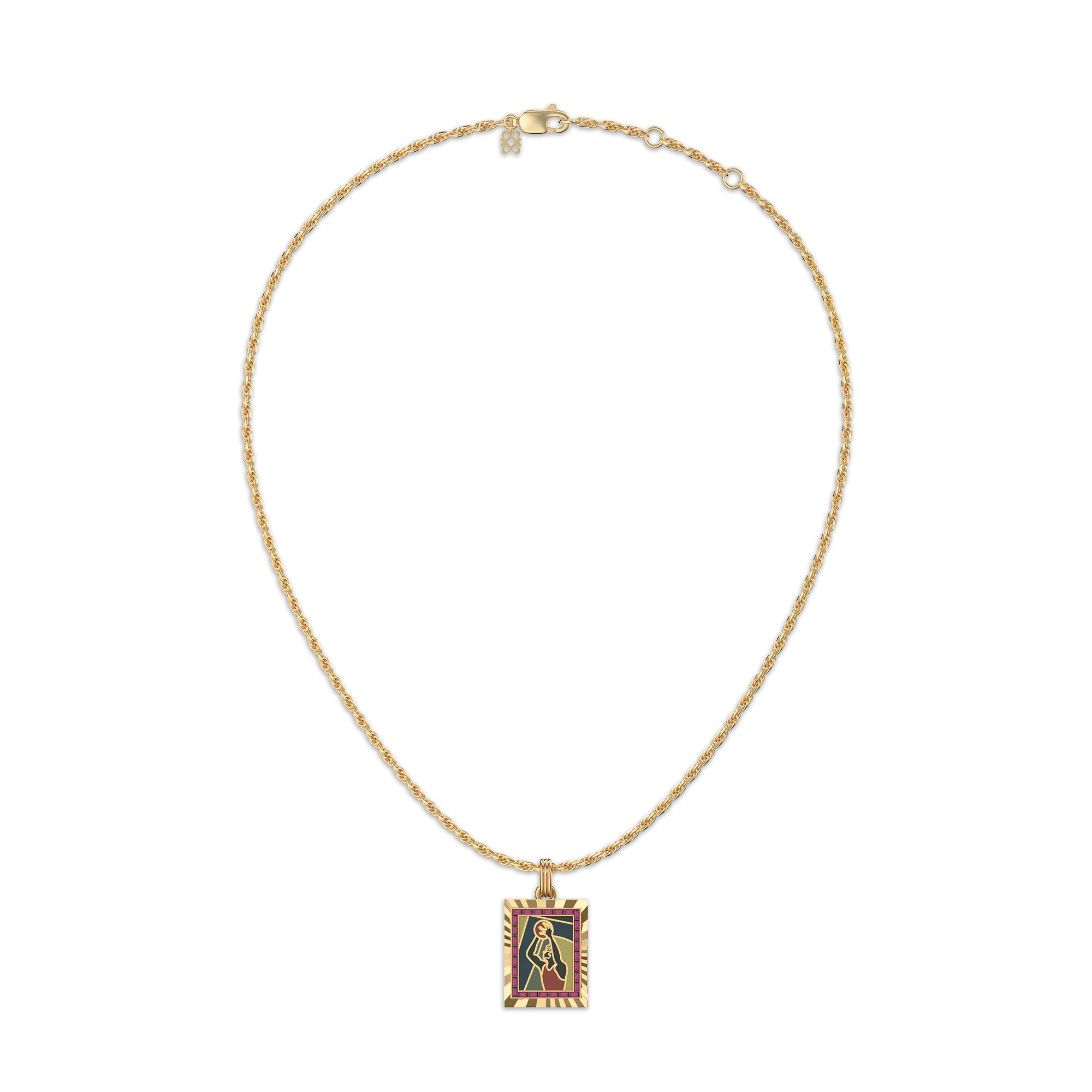 'Victory Emblem' Basketball Gemstone Pendant