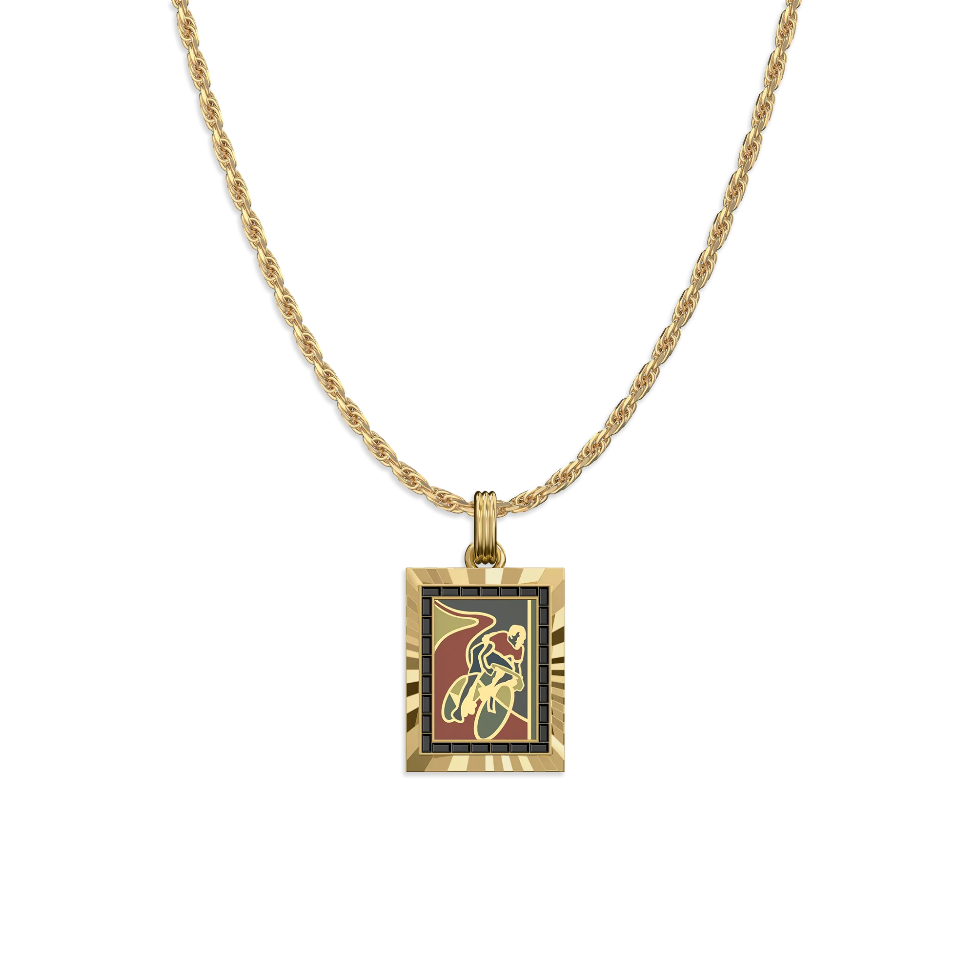 'Victory Emblem' Bicycle Gemstone Pendant
