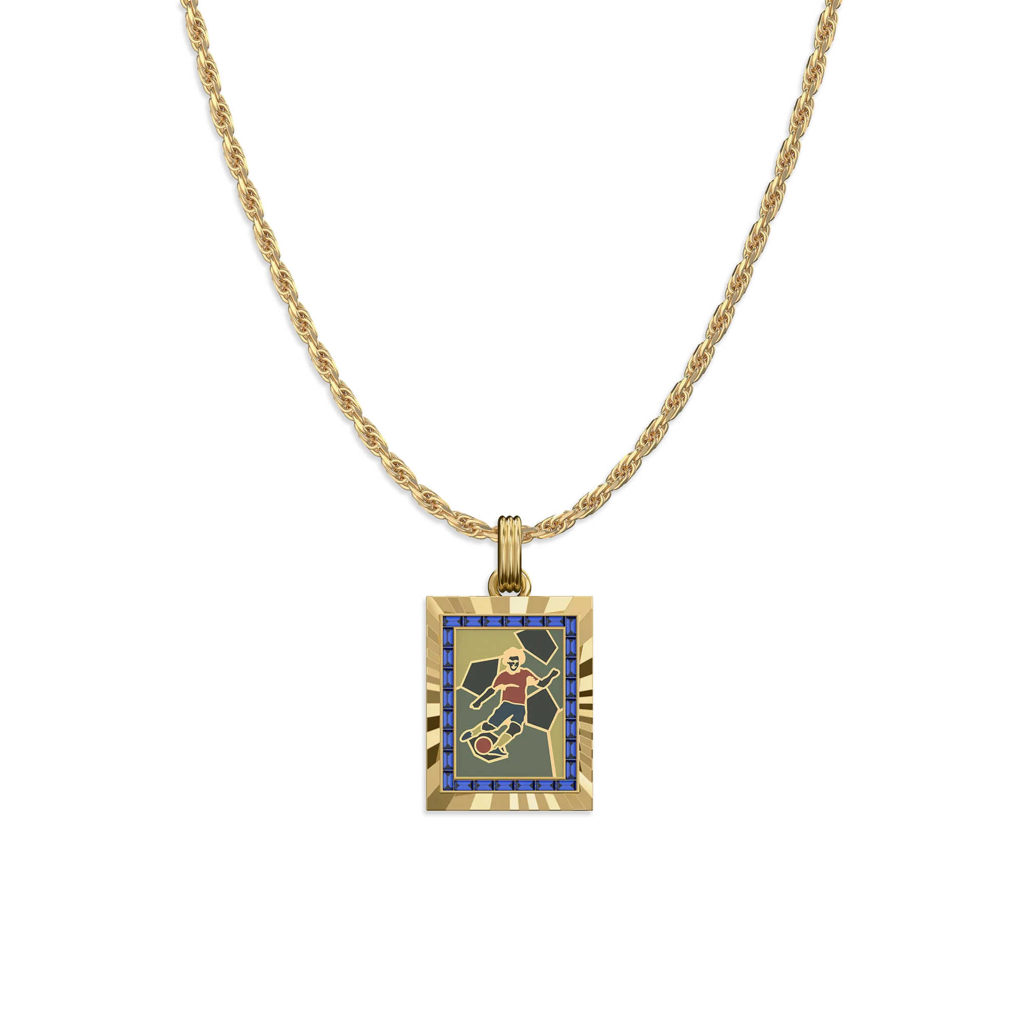 'Victory Emblem' Football Gemstone Pendant