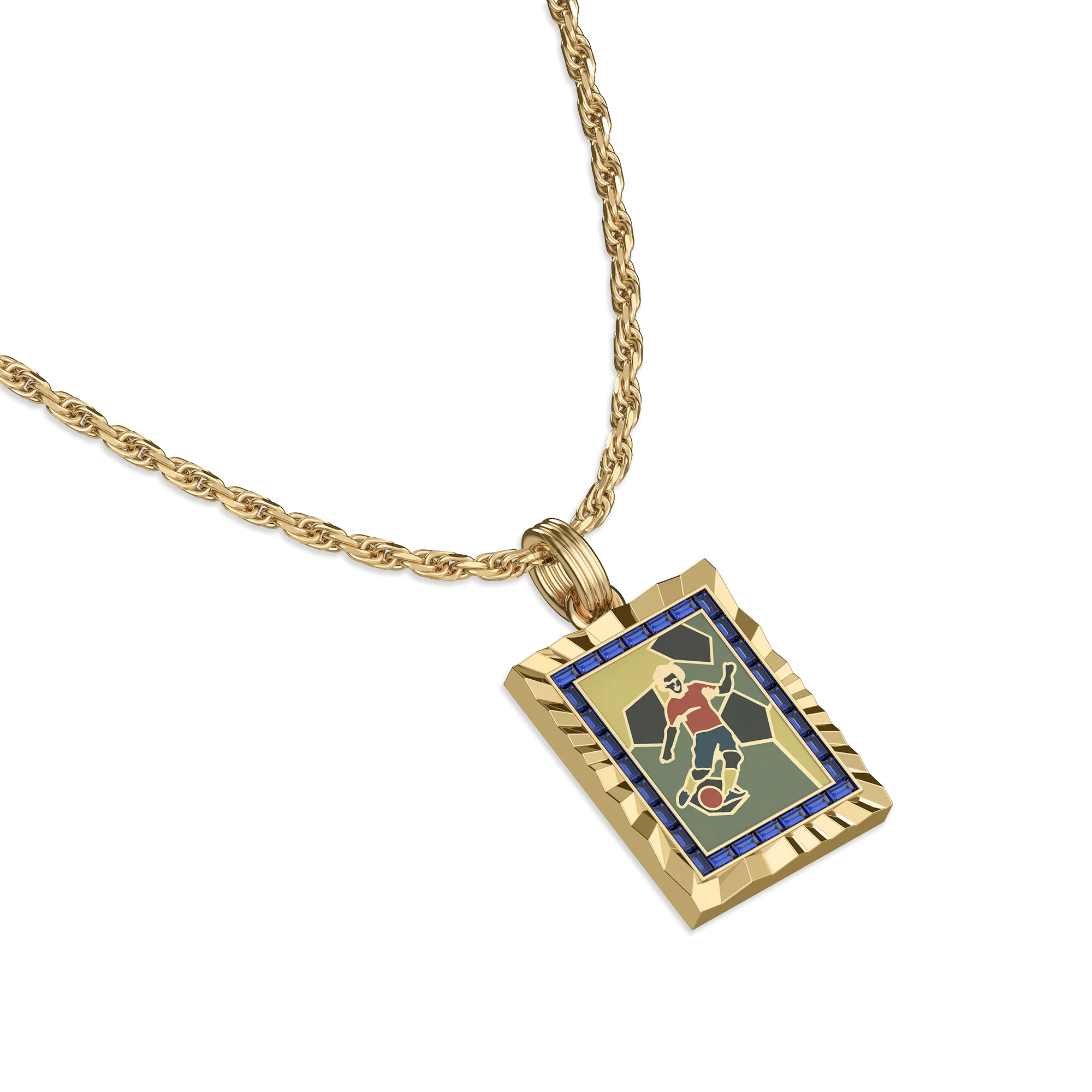 'Victory Emblem' Football Gemstone Pendant