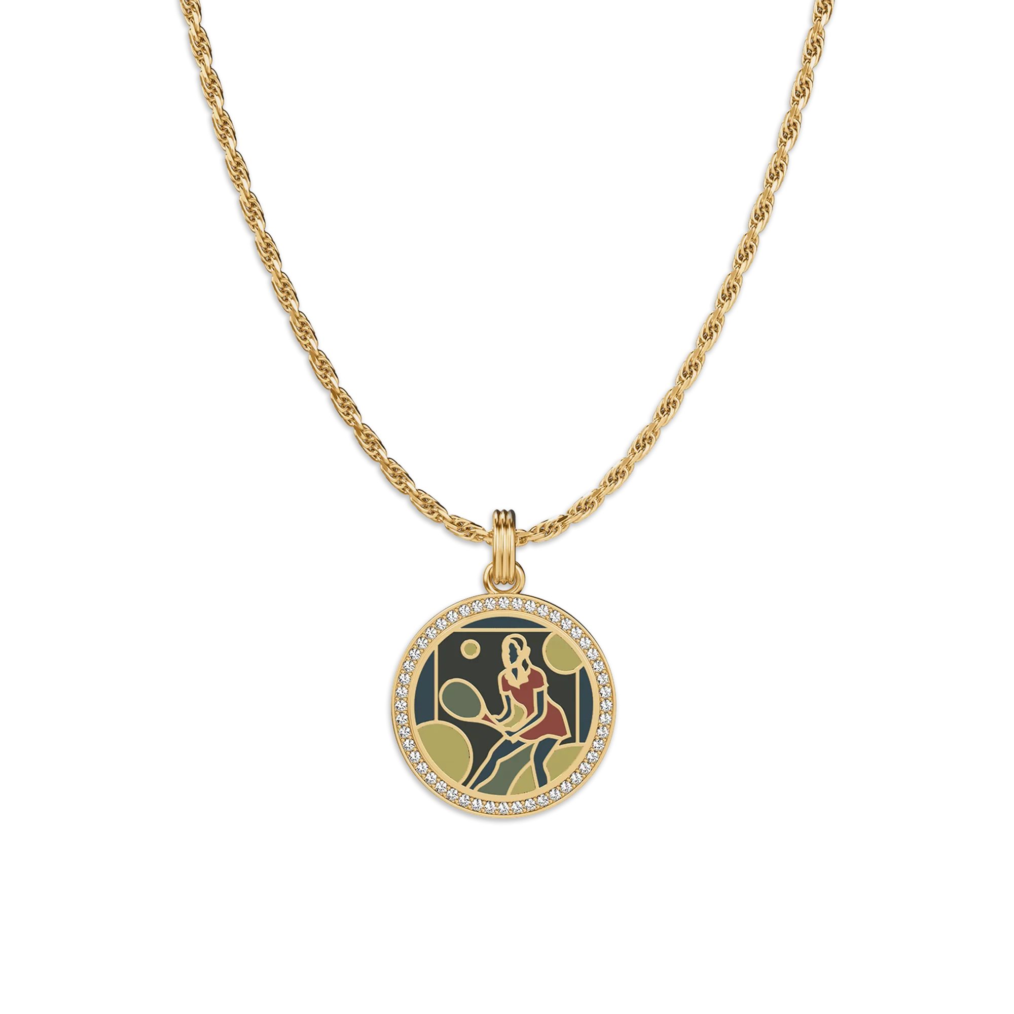 'Victory Emblem' Tennis Diamond Pendant
