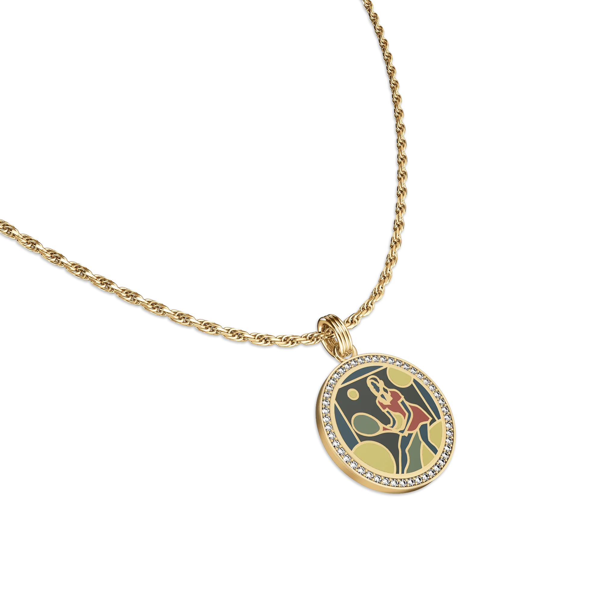 'Victory Emblem' Tennis Diamond Pendant