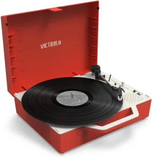 Victrola VSC-725SB-POR Re-Spin Sustainable Suitcase Record Player - Red (Large Item, Bluetooth, Red, Built-In Speakers)
