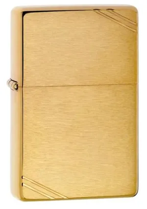 Vintage brushed brass w/ slashes Zippo lighter (fuel NOT included)