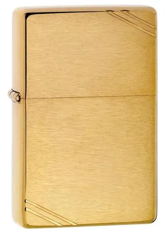 Vintage brushed brass w/ slashes Zippo lighter (fuel NOT included)