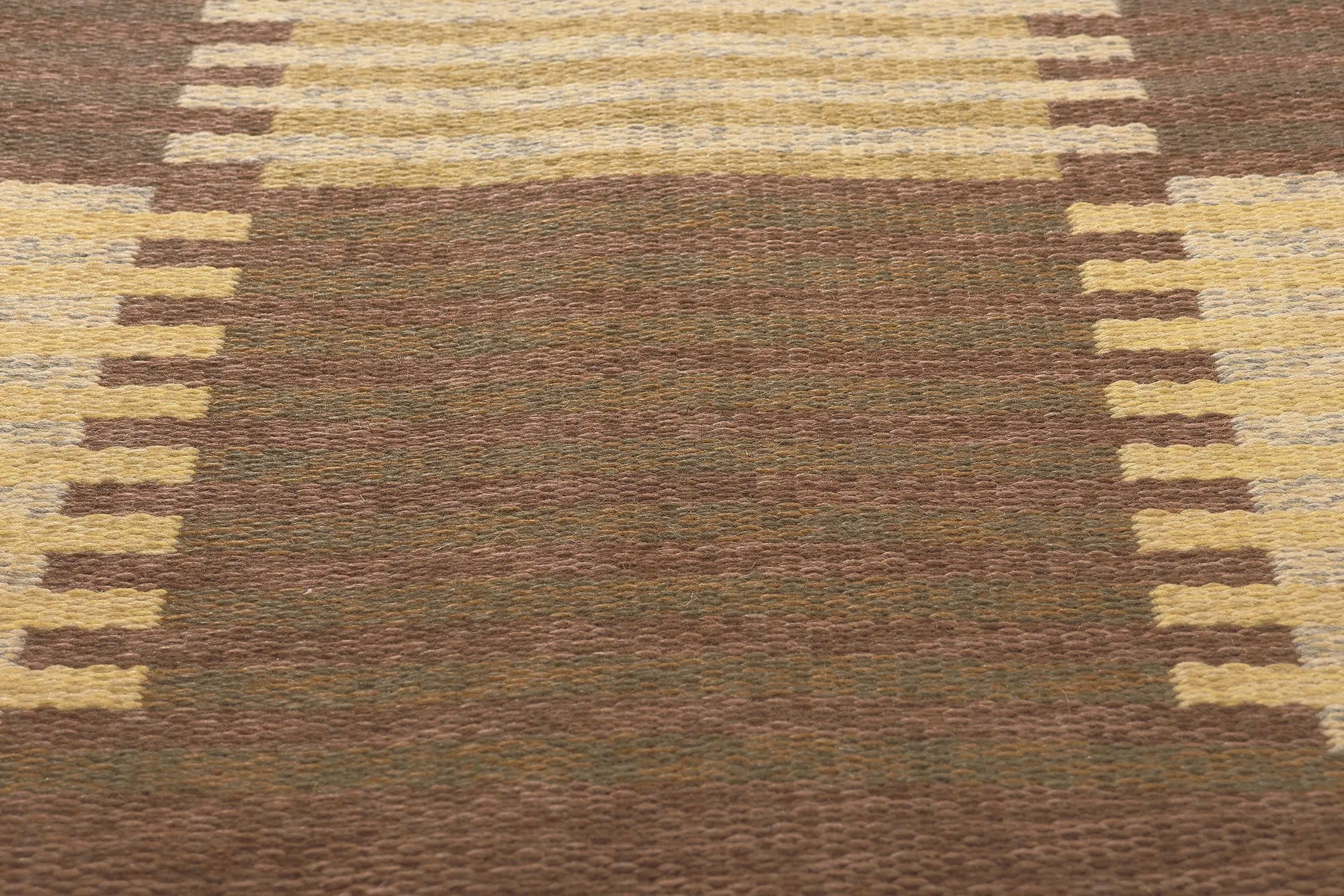 Vintage Checkered Swedish Kilim Rug