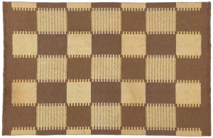Vintage Checkered Swedish Kilim Rug