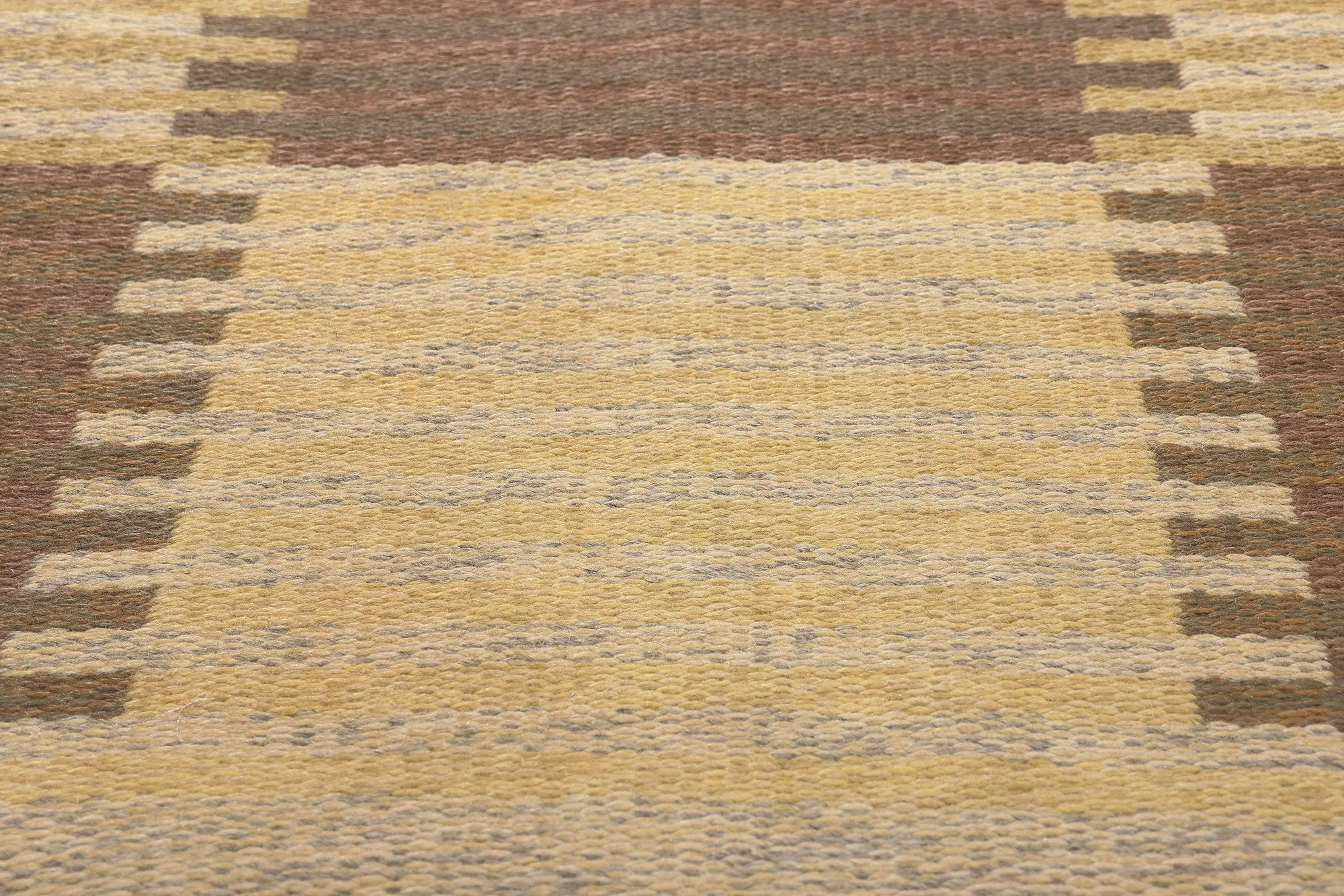 Vintage Checkered Swedish Kilim Rug