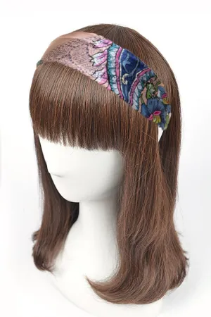 Vintage Flower Print Silk Headband