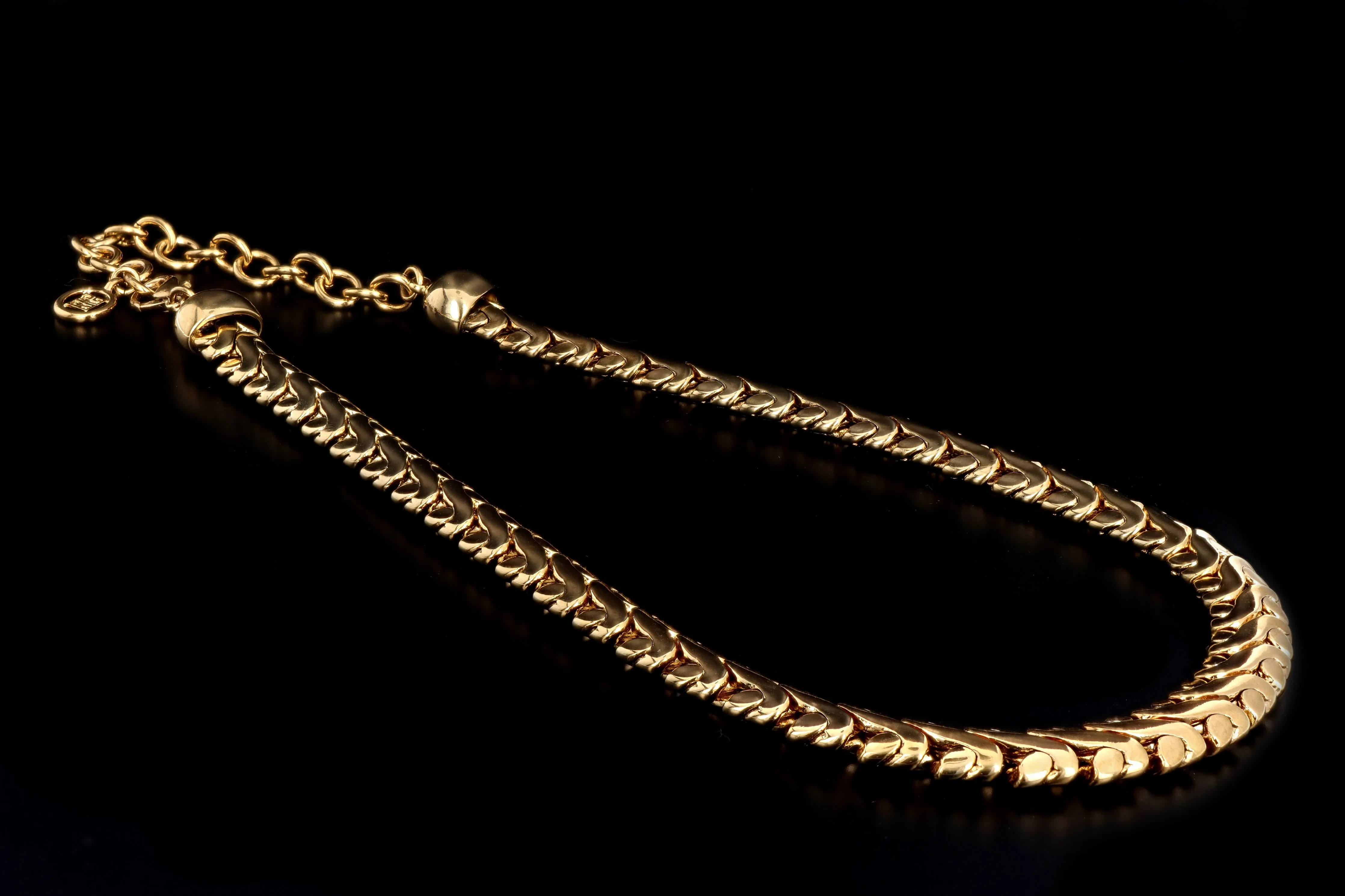 Vintage Givenchy Gold Plated Wave Choker