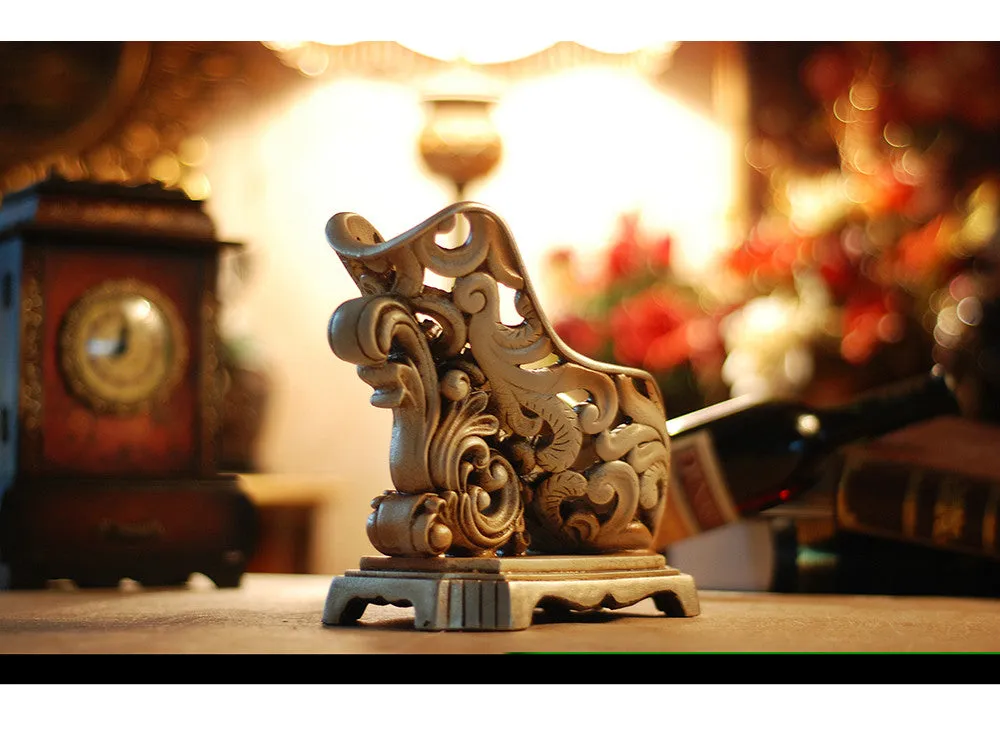 Vintage Look Silver Tone Wine Bottle Holder