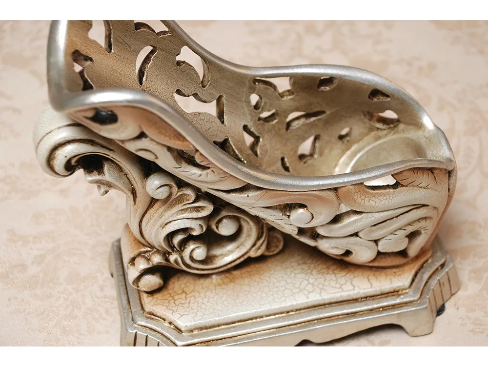 Vintage Look Silver Tone Wine Bottle Holder