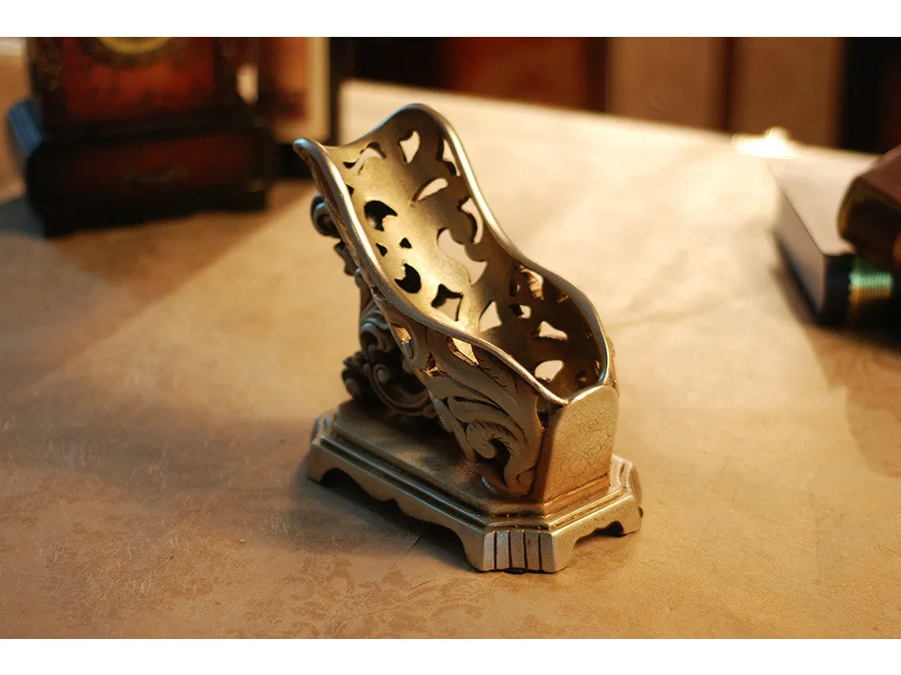 Vintage Look Silver Tone Wine Bottle Holder