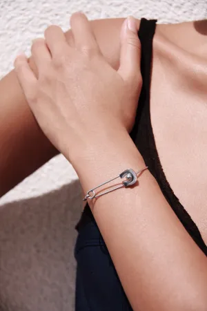 VINTAGE SAFETY PIN BRACELET - SILVER