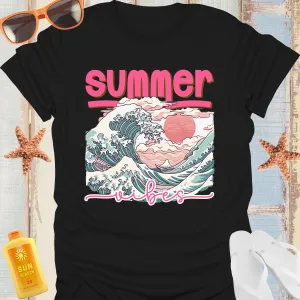 Vintage Summer Vibes T-Shirt With Retro Wave Design