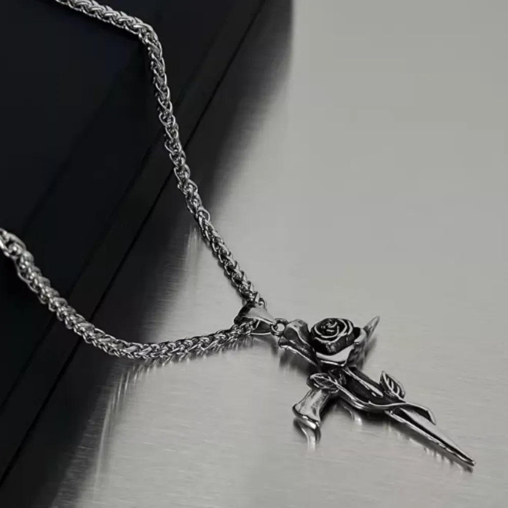 Vintage Thorn Rose Necklace
