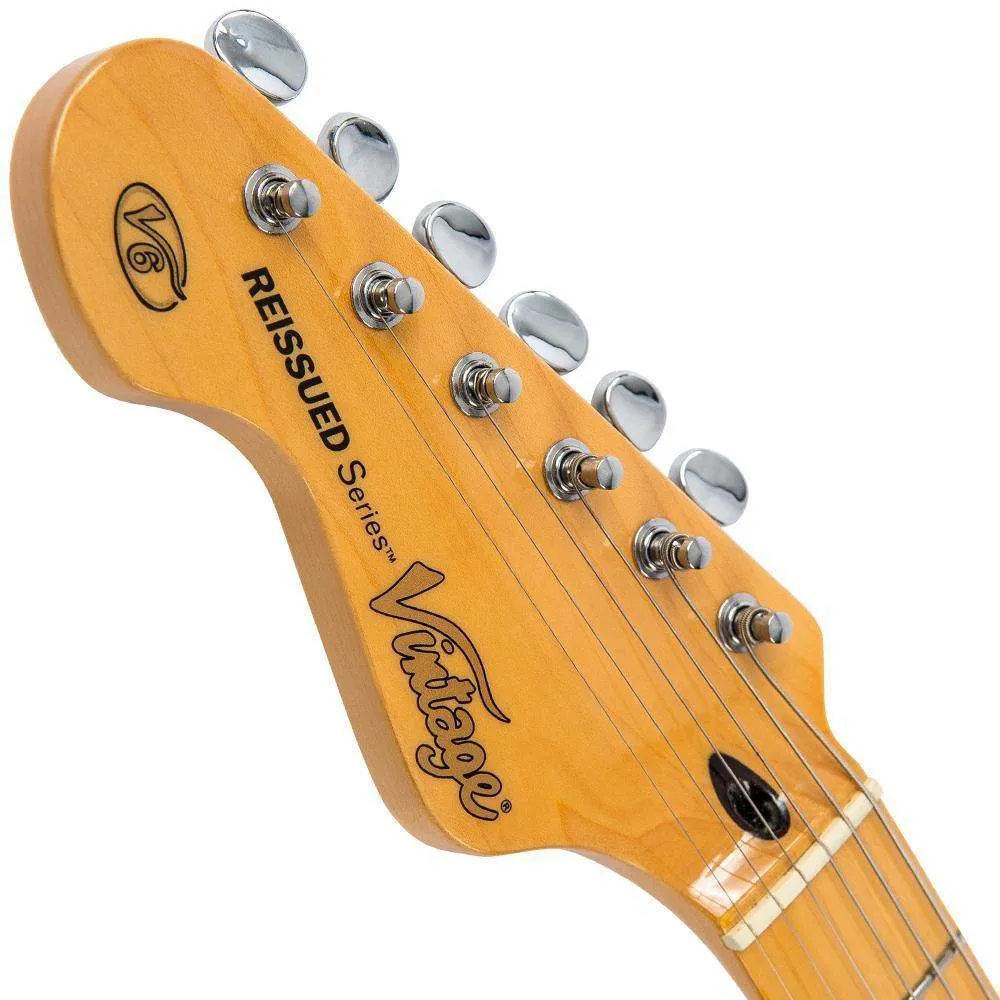 Vintage V6M Reissued Electric Guitar ~ Left Hand Sunburst