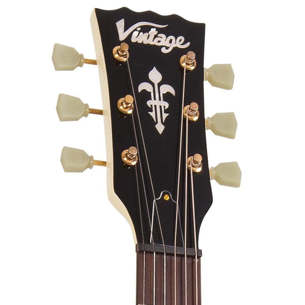 Vintage VS6 Reissued Electric Guitar ~ Left Hand Vintage White/Gold Hardware