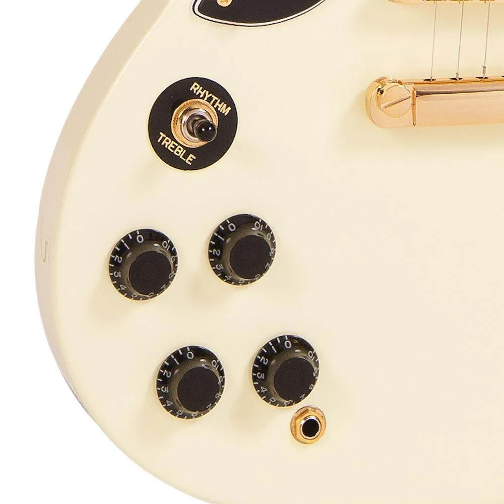 Vintage VS6 Reissued Electric Guitar ~ Left Hand Vintage White/Gold Hardware