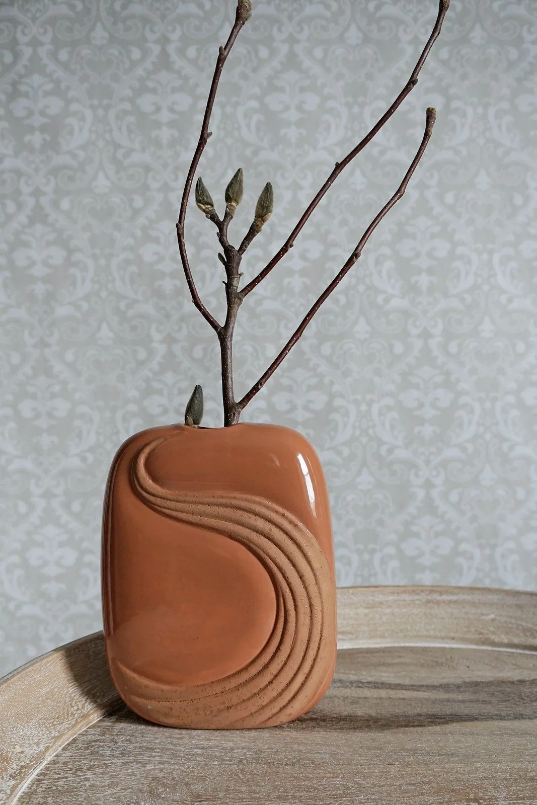Vintage Winding Wave  Ceramic Vase