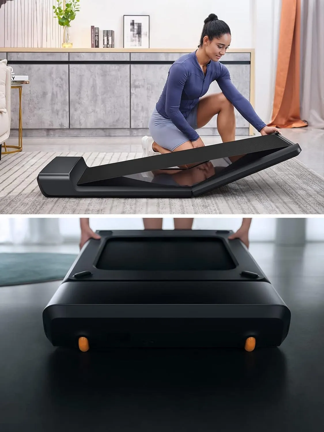 WALKINGPAD A1 Pro Walking Pad Folding Treadmill, 300 lbs Capacity Walking Pad Smart Walk Slim Foldable Exercise Fitness Equipment Under Desk Running Indoor Outdoor Gym Black