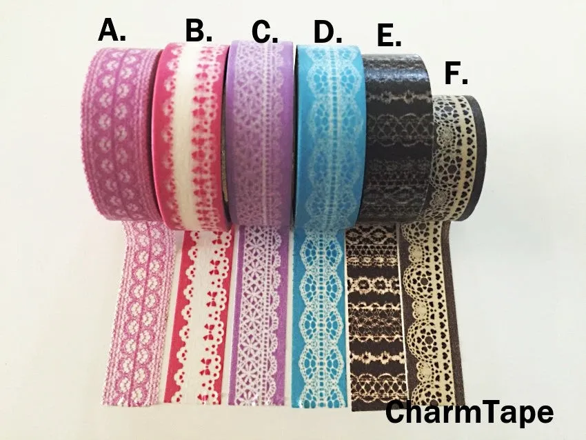 Washi Tape - delicate lace pattern 15mm WT1011