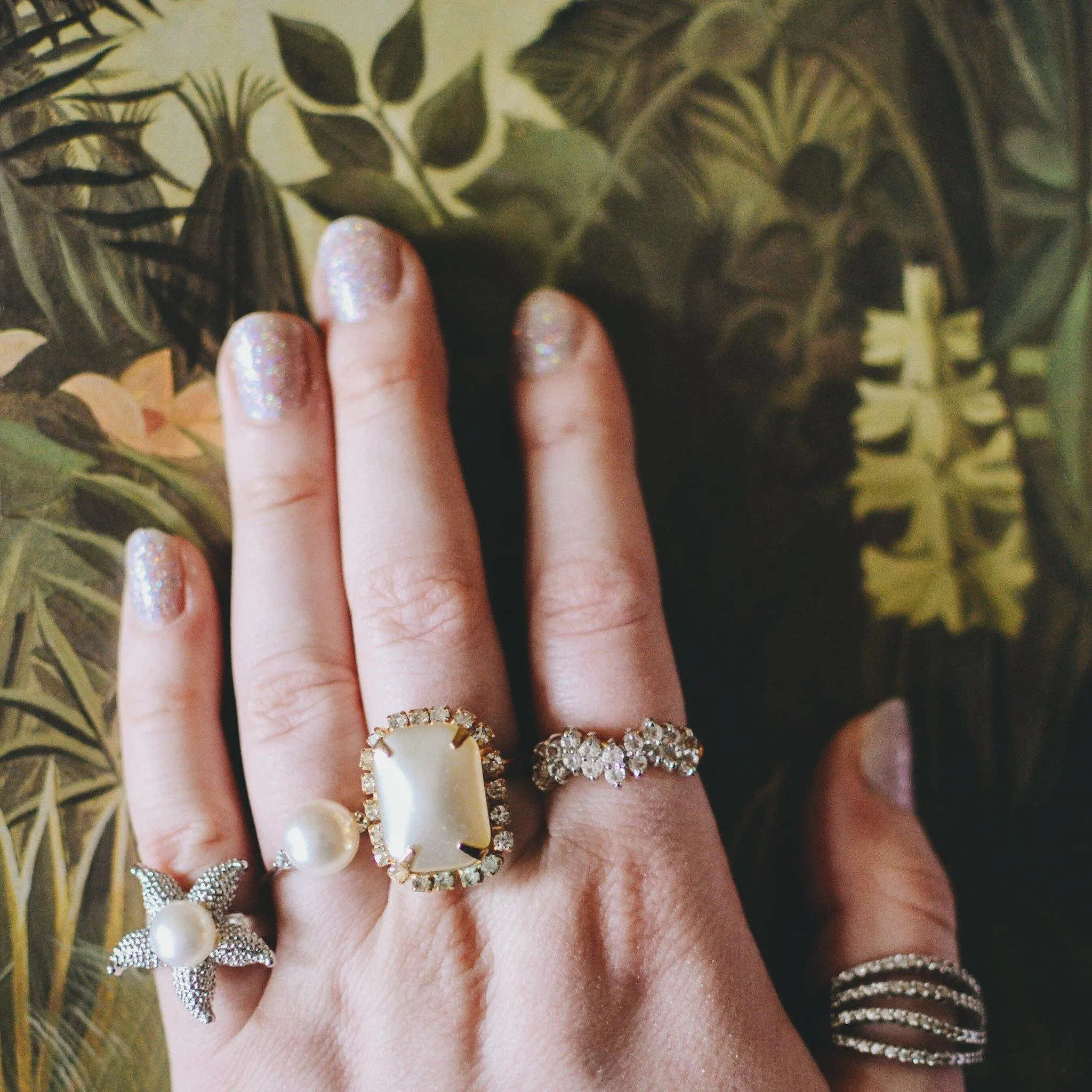 Wave Diamonique CZ Statement Band Ring