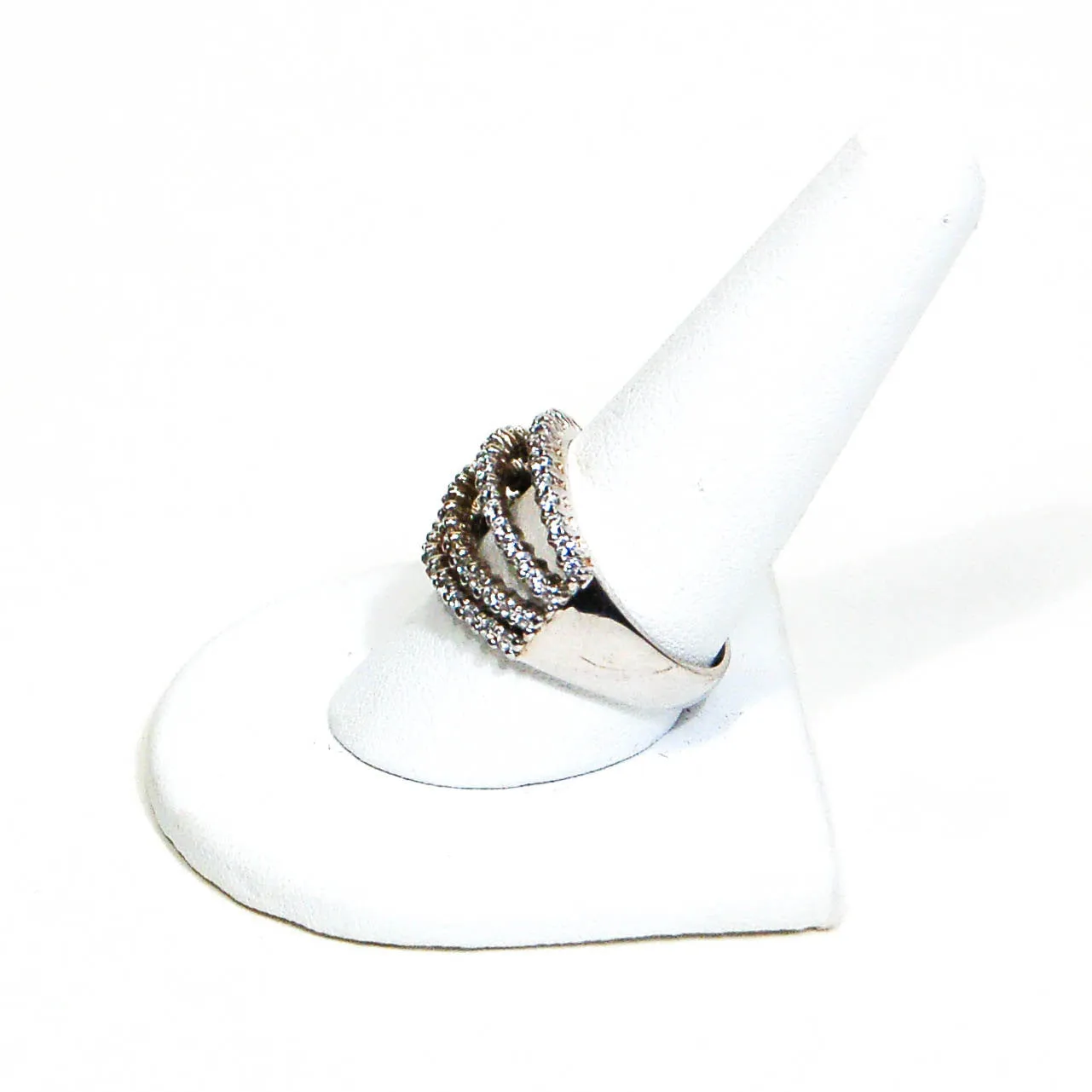 Wave Diamonique CZ Statement Band Ring