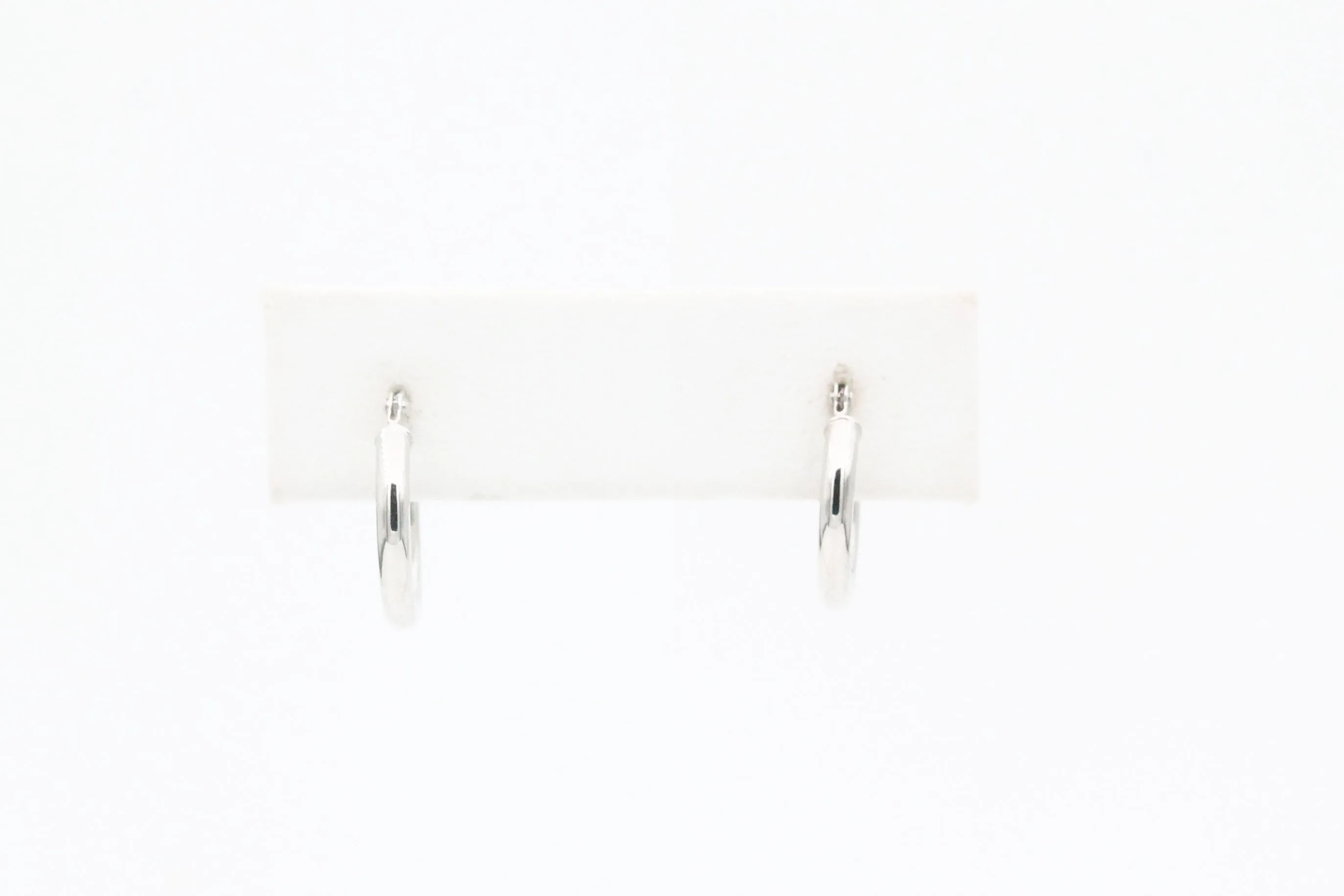 White Gold Small Classic Hoop Earrings