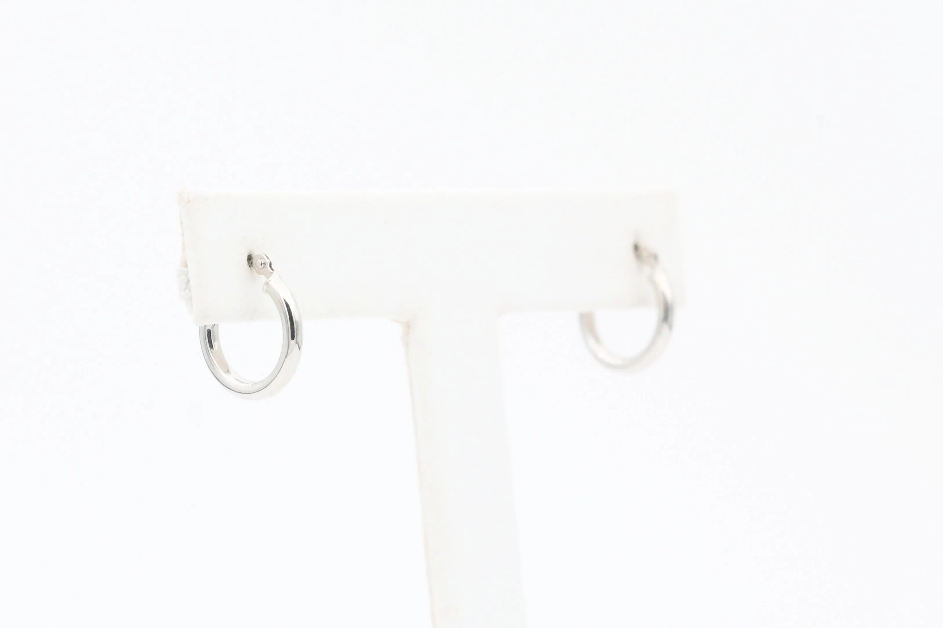 White Gold Small Classic Hoop Earrings
