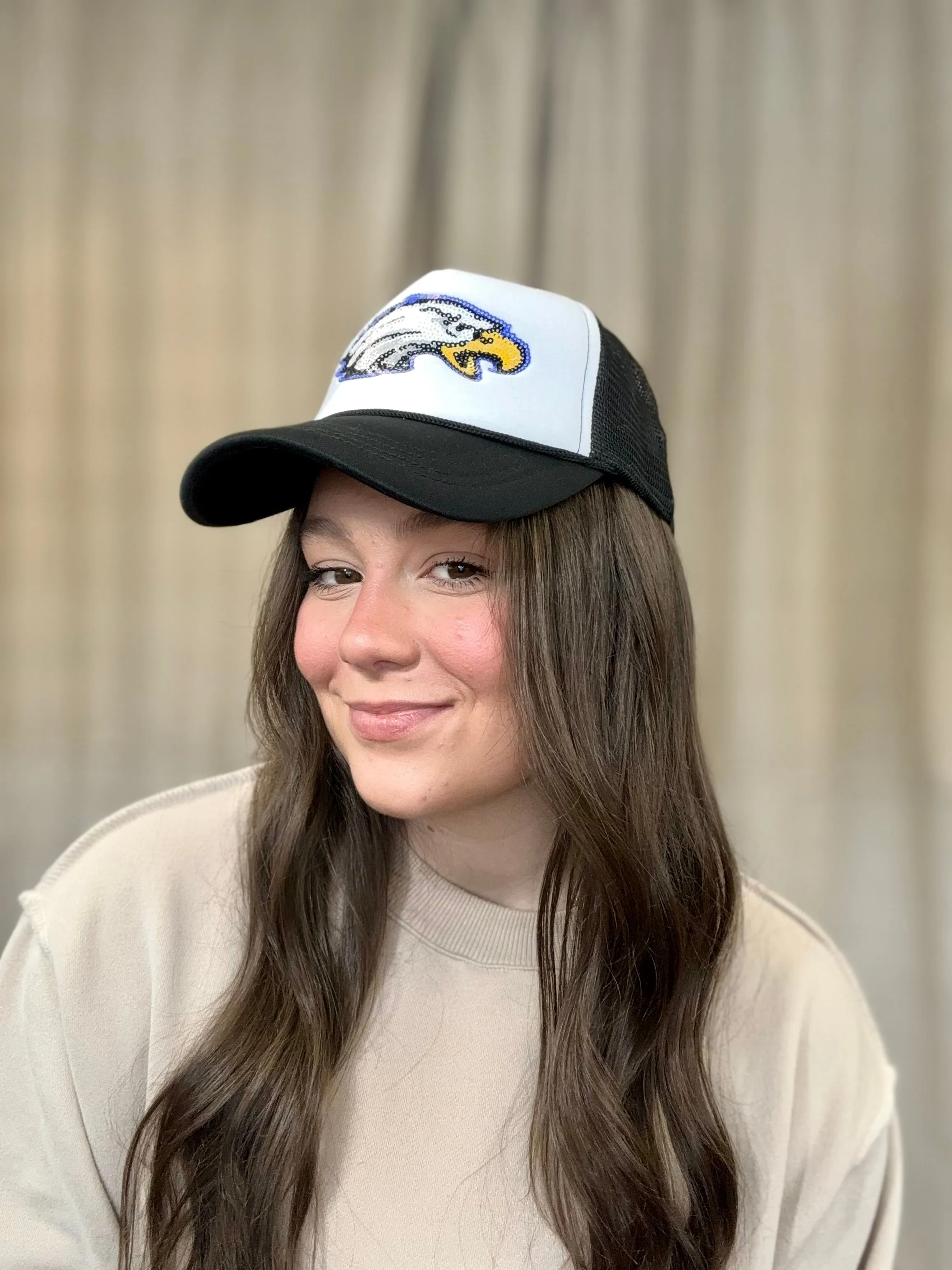 Wholesale | Eagle Pride Hat | Sequin Embroidery Trucker Hat
