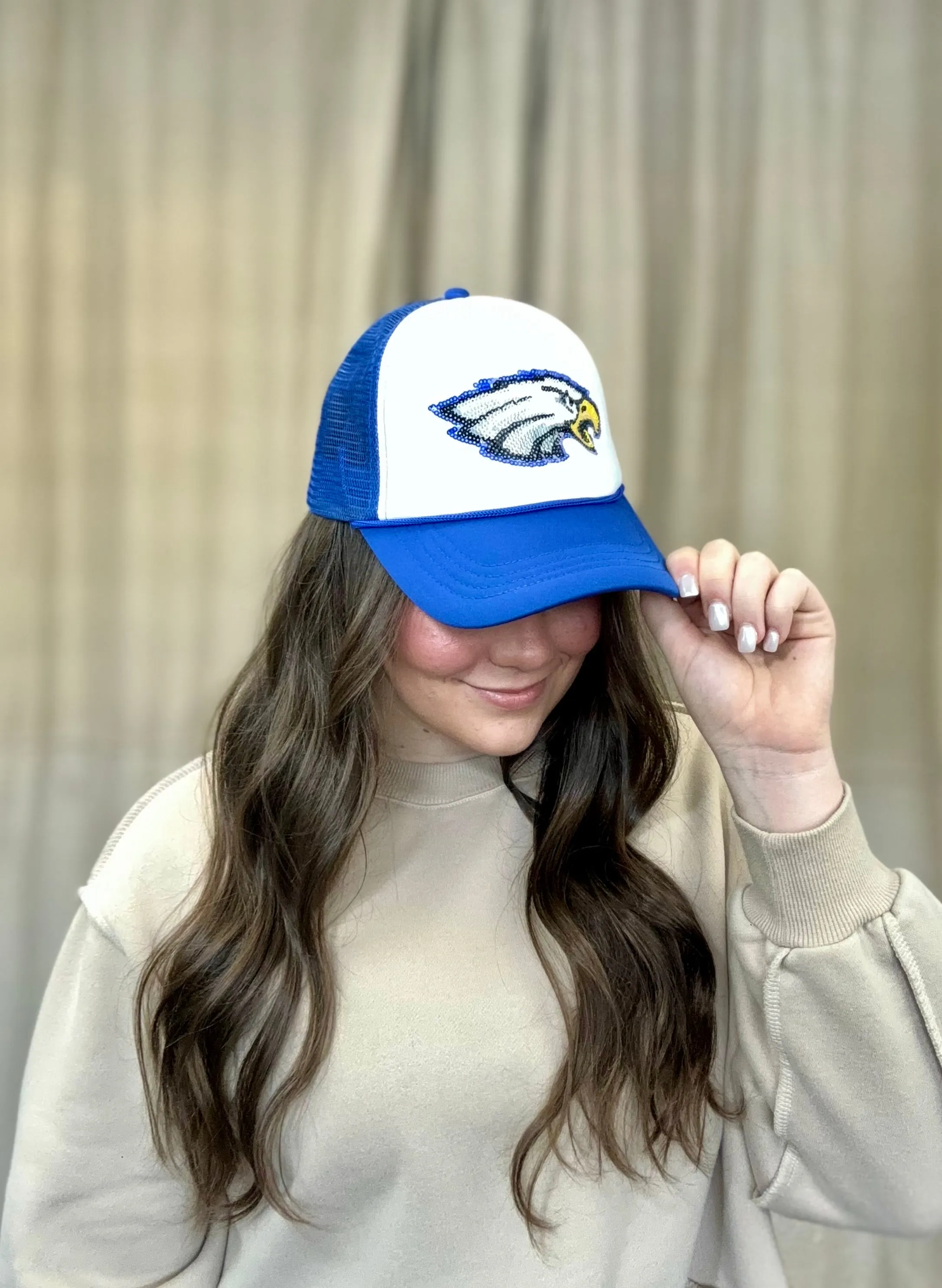 Wholesale | Eagle Pride Hat | Sequin Embroidery Trucker Hat