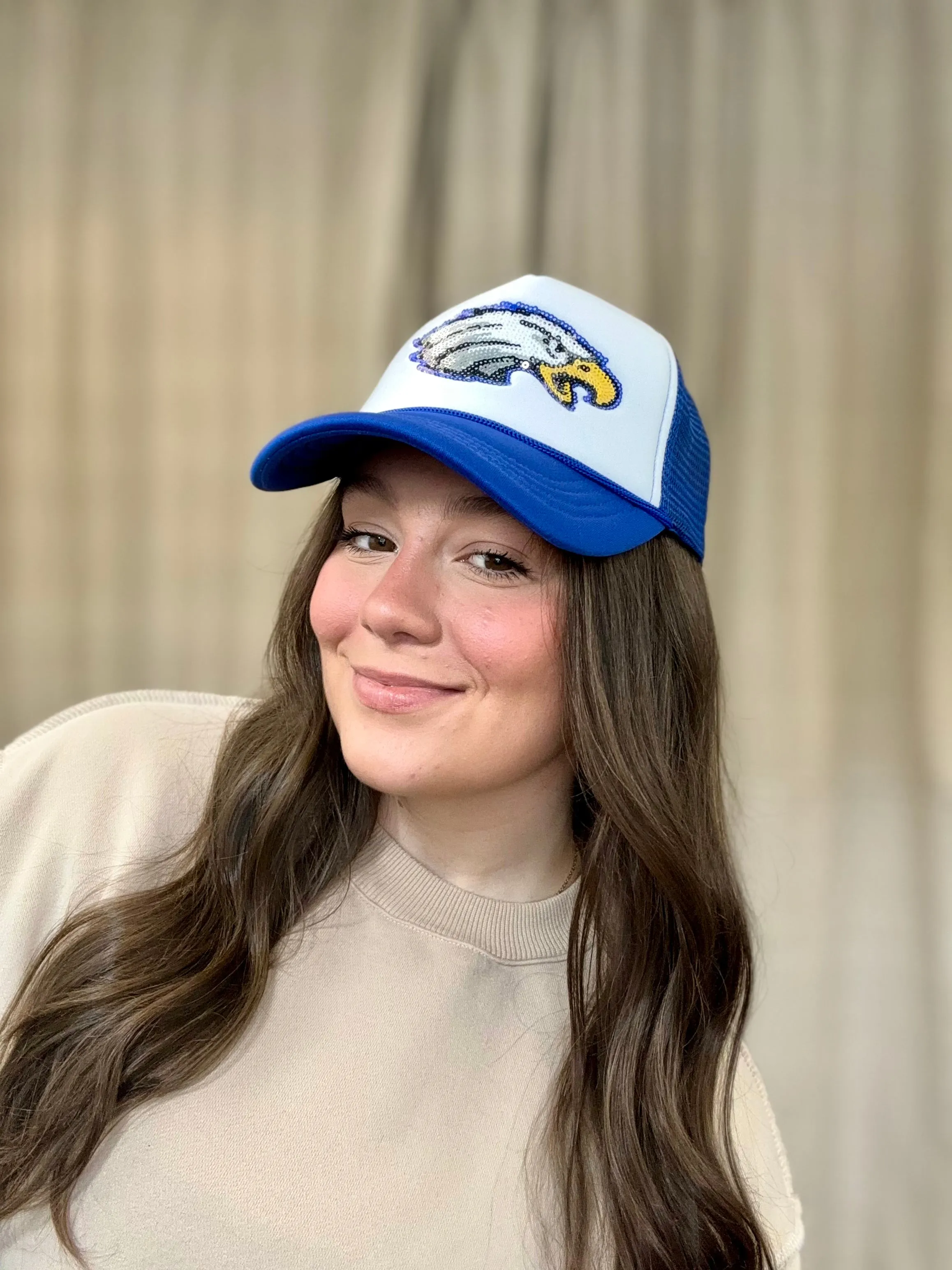 Wholesale | Eagle Pride Hat | Sequin Embroidery Trucker Hat