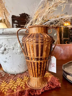 Wicker Greek style urn basket