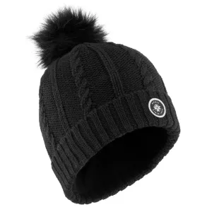 WOMEN’S CABLE-KNIT FUR WOOL SKI HAT