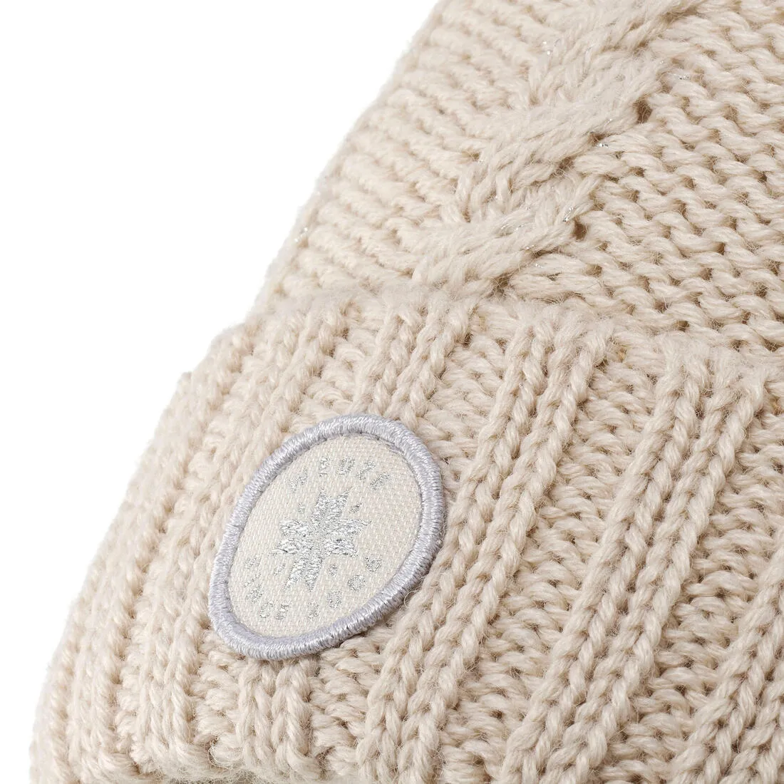 WOMEN’S CABLE-KNIT FUR WOOL SKI HAT