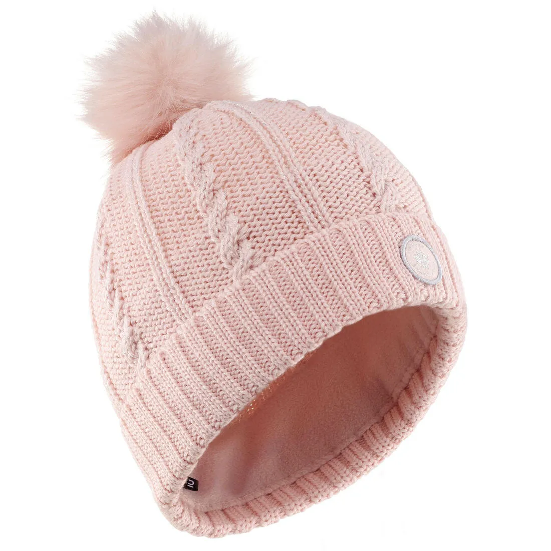 WOMEN’S CABLE-KNIT FUR WOOL SKI HAT