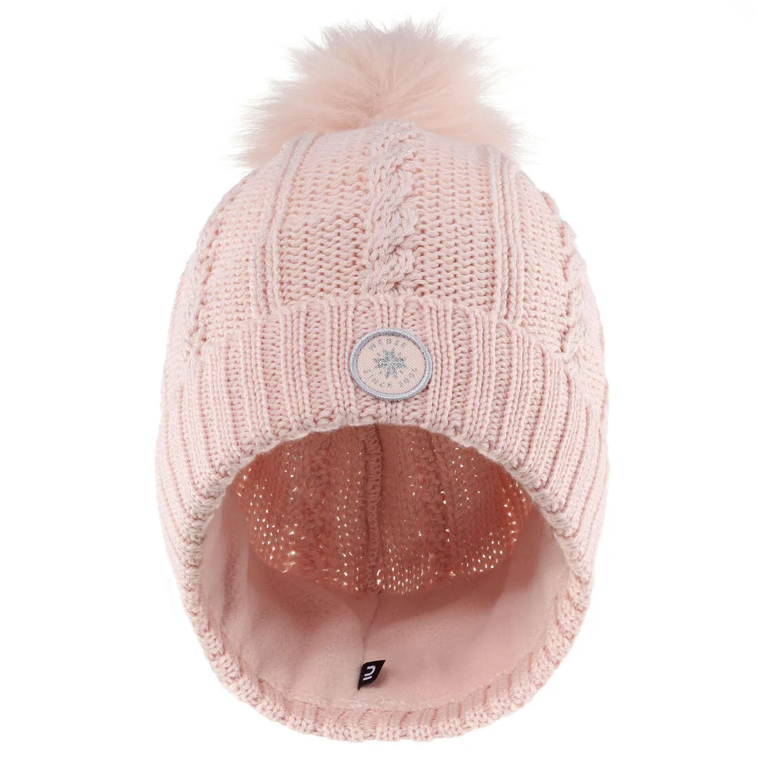 WOMEN’S CABLE-KNIT FUR WOOL SKI HAT