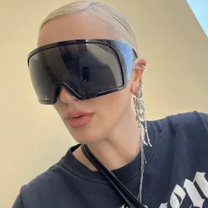 Women's Fashion Large Rim Mask Sunglasses